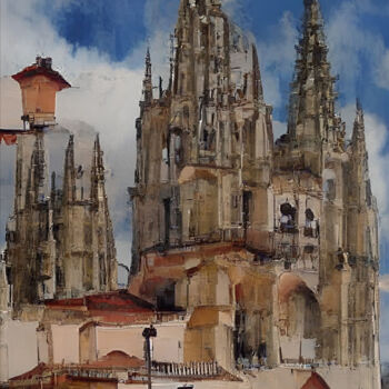 Artes digitais intitulada "Catedral de Burgos" por Paco Fuente, Obras de arte originais, Foto Montagem