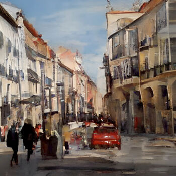 Arte digital titulada "Burgos - Calle Sant…" por Paco Fuente, Obra de arte original, Foto-montaje
