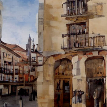 Arte digital titulada "Burgos - Calle Carn…" por Paco Fuente, Obra de arte original, Foto-montaje