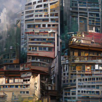 Arte digital titulada "Edificios CXV" por Paco Fuente, Obra de arte original, Foto-montaje