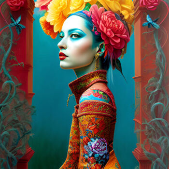 Digitale Kunst mit dem Titel "Mujer VII" von Paco Fuente, Original-Kunstwerk, Fotomontage