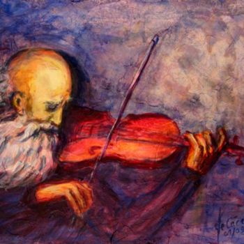Pittura intitolato "el viejo violinist…" da Pacodecaceres, Opera d'arte originale