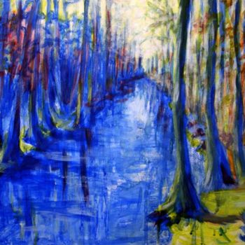 Pittura intitolato "el bosque y el rio…" da Pacodecaceres, Opera d'arte originale