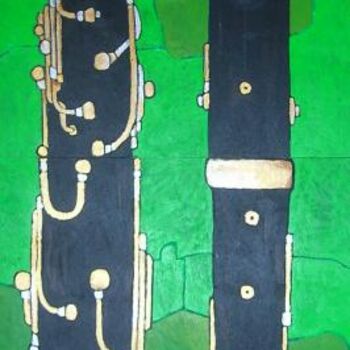 Painting titled "Duo de Clarinete" by Paco Melendez, Original Artwork