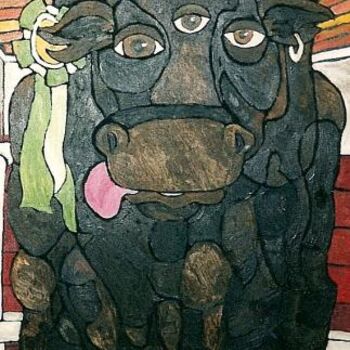 Painting titled "Toros" by Paco Melendez, Original Artwork
