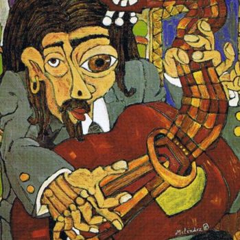 Pintura titulada "El maestro de la gu…" por Paco Melendez, Obra de arte original
