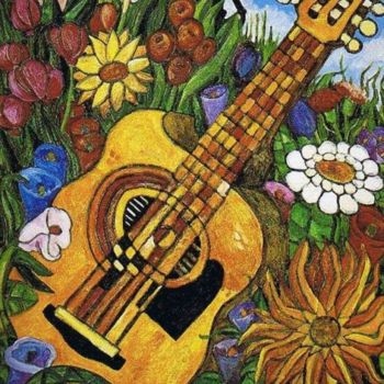 Painting titled "Guitarra tu linda e…" by Paco Melendez, Original Artwork