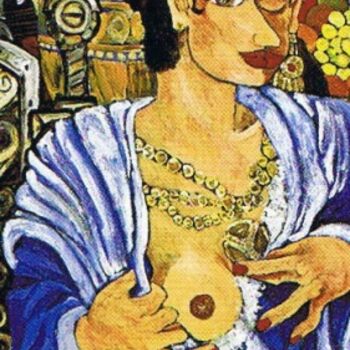 Pintura intitulada "La dama que descubr…" por Paco Melendez, Obras de arte originais