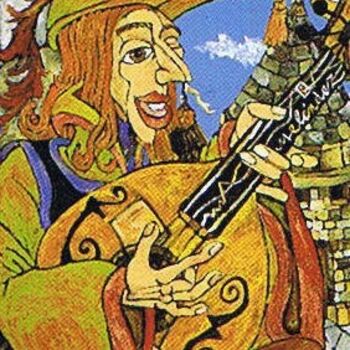 "Trobador medieval" başlıklı Tablo Paco Melendez tarafından, Orijinal sanat
