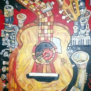 Painting titled "MUSICA" by Paco Melendez, Original Artwork