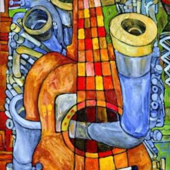 Malarstwo zatytułowany „Guitarra de viento” autorstwa Paco Melendez, Oryginalna praca
