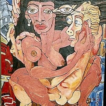 Malerei mit dem Titel "Y TU QUE MIRAS" von Paco Melendez, Original-Kunstwerk
