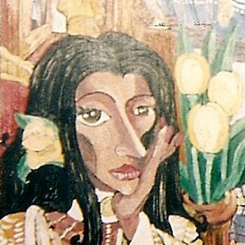 Painting titled "SEÑORA" by Paco Melendez, Original Artwork