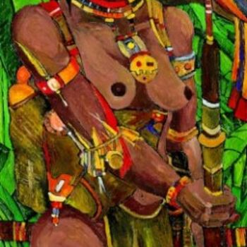 Painting titled "AMAZONA ." by Paco Melendez, Original Artwork