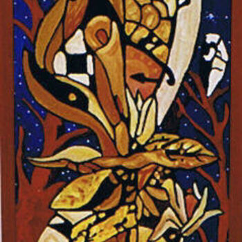 Painting titled "Flor otoñal" by Paco Melendez, Original Artwork