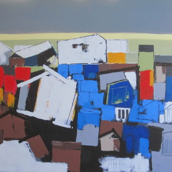Painting titled "urbanisme gallopant" by Paddy, Original Artwork, Acrylic