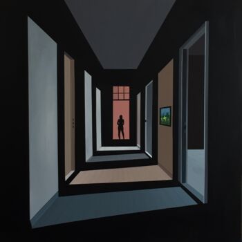 Painting titled "J'arrive" by Paddy, Original Artwork, Acrylic Mounted on Wood Stretcher frame