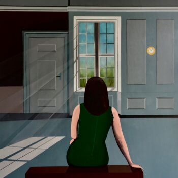 Painting titled "Je t'attends toujou…" by Paddy, Original Artwork, Acrylic Mounted on Wood Stretcher frame