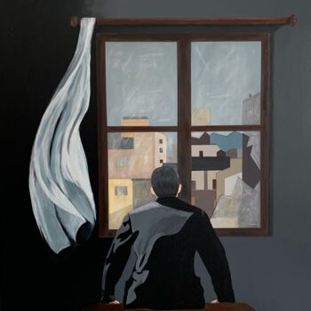 Pintura titulada "Par la vitre brisée" por Paddy, Obra de arte original, Acrílico Montado en Bastidor de camilla de madera