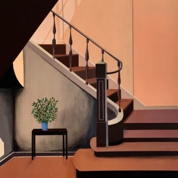 "L'escalier" başlıklı Tablo Paddy tarafından, Orijinal sanat, Akrilik Ahşap Sedye çerçevesi üzerine monte edilmiş