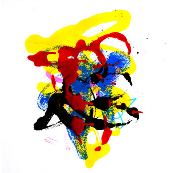 Pintura titulada "Feuille de Piaf #5" por Paf Le Piaf, Obra de arte original, Acrílico