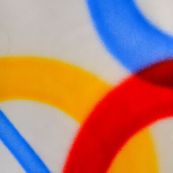Peinture intitulée "Lignes de Piafs 202…" par Paf Le Piaf, Œuvre d'art originale, Bombe aérosol