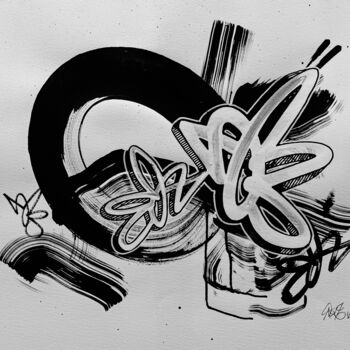 "Feuille de Piaf N&B…" başlıklı Tablo Paf Le Piaf tarafından, Orijinal sanat, Akrilik