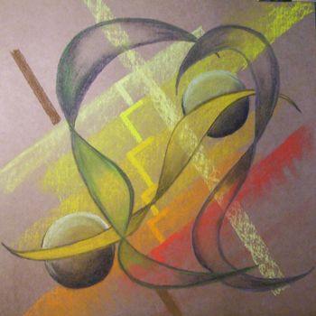 Painting titled "Lunas 1" by Carlos Pagani, Original Artwork, Pastel