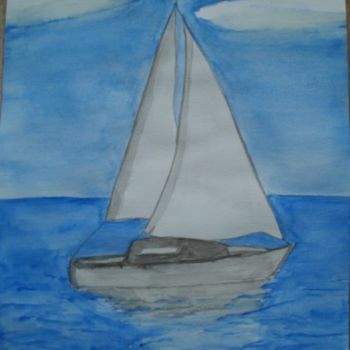 Painting titled "bateau" by Tof, Original Artwork