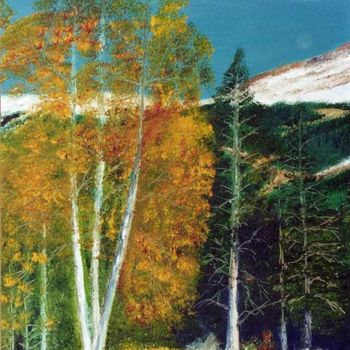 Peinture intitulée "arbres de corrençon" par Catherine Simon, Œuvre d'art originale