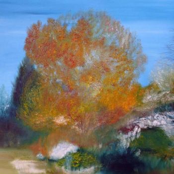 Картина под названием "arbre d'automne" - Catherine Simon, Подлинное произведение искусства