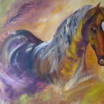 Картина под названием "chevaux" - Catherine Simon, Подлинное произведение искусства