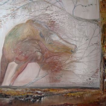 Peinture intitulée "chevaux" par Catherine Simon, Œuvre d'art originale