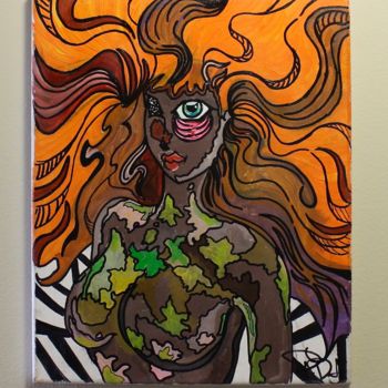 Painting titled "Her earth tones" by Paintdouglas, Original Artwork, Acrylic