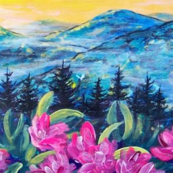 Painting titled ""Mountain Ride- 1"" by Donna M. Laconte, Original Artwork