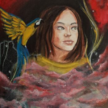 Картина под названием "Wings" - Vindhya Acharya, Подлинное произведение искусства, Акрил