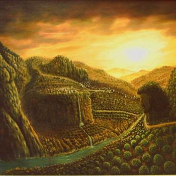 Malerei mit dem Titel "Sunturas Köyü 80" von Painter Poet Penman, Original-Kunstwerk, Öl