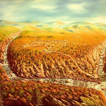 Malerei mit dem Titel "Yssıbağ Köyü 8" von Painter Poet Penman, Original-Kunstwerk, Öl