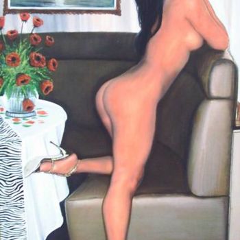 Malerei mit dem Titel "Nude 404" von Painter Poet Penman, Original-Kunstwerk, Öl