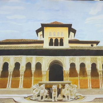 Painting titled "Alhambra Palace" by Noor M.A, Original Artwork, Pencil