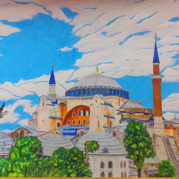 Pintura titulada "Aya Sofia" por Noor M.A, Obra de arte original, Lápiz