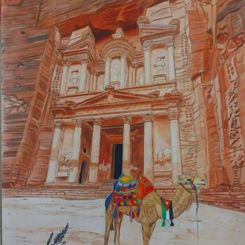 Painting titled "Petra" by Noor M.A, Original Artwork, Pastel