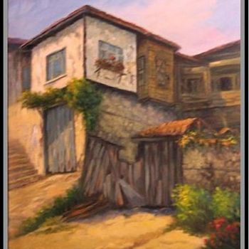 Painting titled "Köy Evi" by Nihat Yavas, Original Artwork, Oil