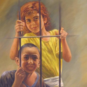Painting titled "Children" by Nihat Yavas, Original Artwork, Oil