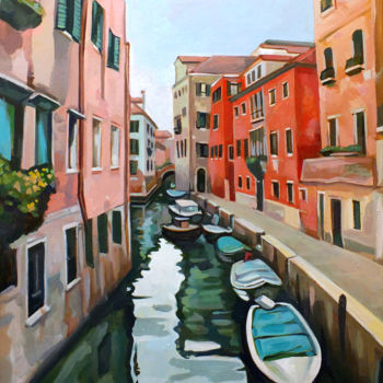 "Venetian Cityscape" başlıklı Tablo Filip Mihail tarafından, Orijinal sanat, Akrilik