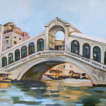 「Ponte Rialto」というタイトルの絵画 Filip Mihailによって, オリジナルのアートワーク, アクリル