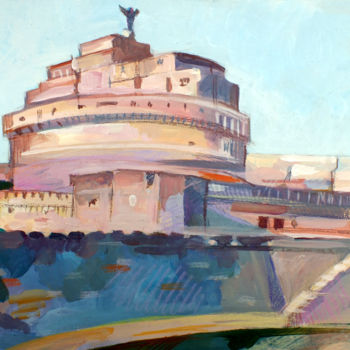 Pintura titulada "Castel Sant'Angelo" por Filip Mihail, Obra de arte original, Acrílico