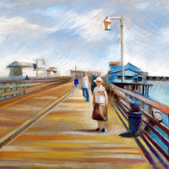 Drawing titled "Stearns Wharf" by Filip Mihail, Original Artwork, Pastel