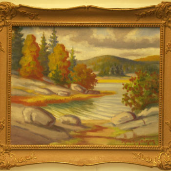 Schilderij getiteld "Landscape from Finl…" door Painters From Finland, Origineel Kunstwerk, Olie