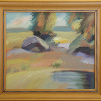 Painting titled "Landscape" by Painters From Finland, Original Artwork, Oil